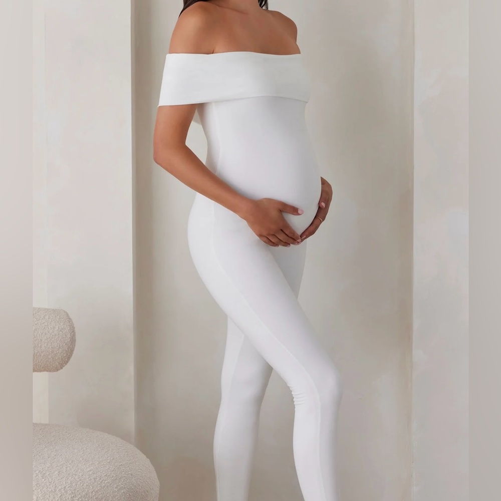 The Harper Bumpsuit White like new